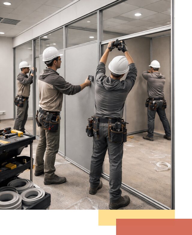 Мобильные офисные перегородки под ключ в Коркино