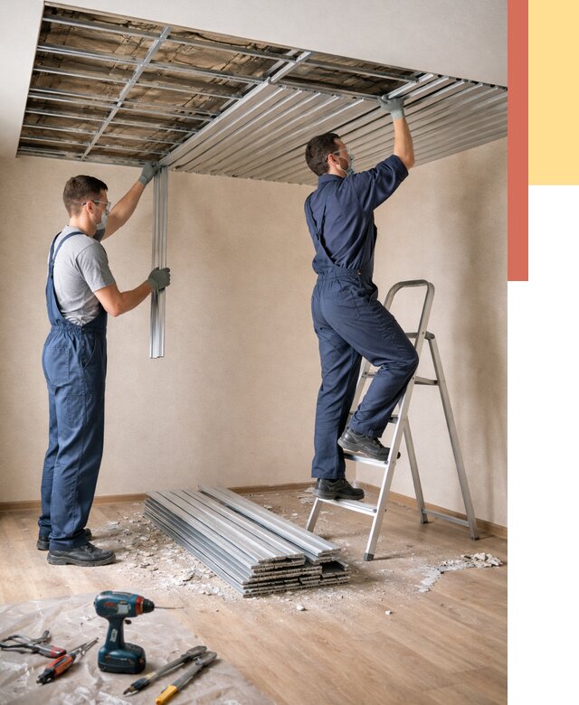 Демонтаж реечного потолка в Коркино от 4671 руб. быстро и недорого | ОТДЕЛОЧНИК-Крк