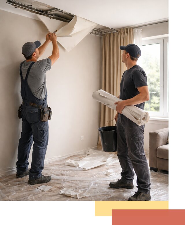 Демонтаж натяжного потолка в Коркино быстро и аккуратно