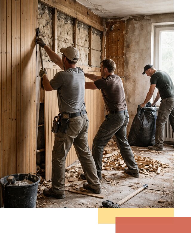 Демонтаж вагонки и вывоз материалов в Коркино