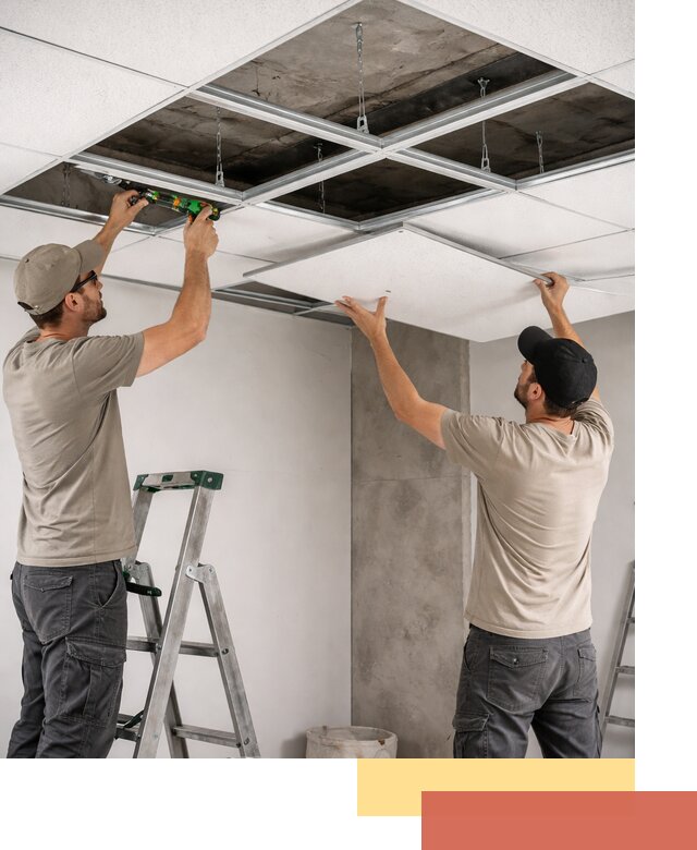 Монтаж потолка Армстронг под ключ в Коркино