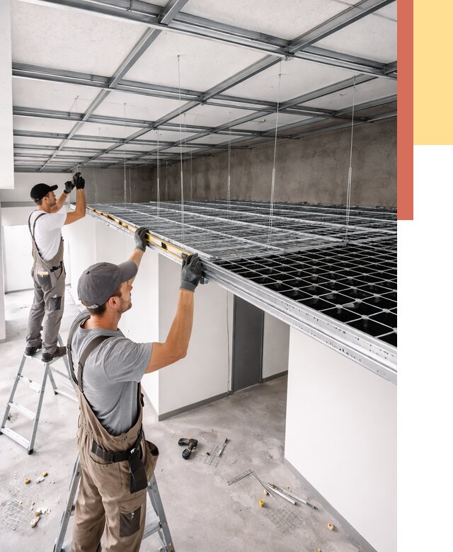 Монтаж потолка грильято в Коркино от 467 руб./м² — быстрая сборка под ключ | ОТДЕЛОЧНИК-Крк