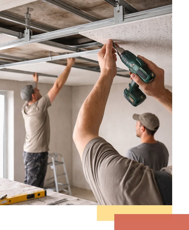 Монтаж акустического потолка в Коркино под ключ