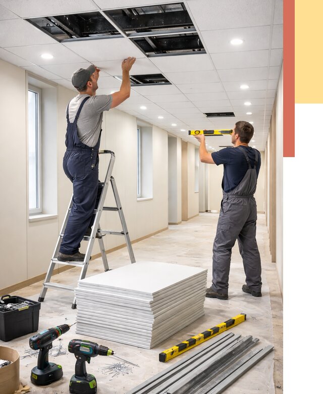 Ремонт потолка Армстронг в Коркино от 4671 руб. — быстро и недорого | ОТДЕЛОЧНИК-Крк