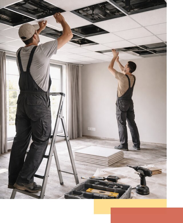 Замена плит подвесного потолка в Коркино быстро и качественно