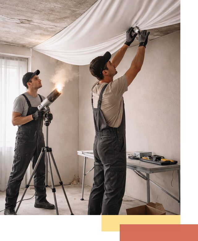 Установка натяжного потолка под ключ в Коркино