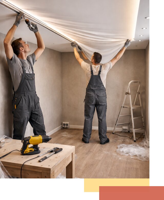 Монтаж натяжного потолка с подсветкой в Коркино цена и сроки