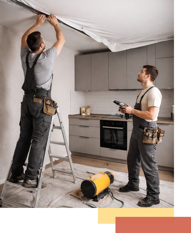 Монтаж натяжного потолка на кухне в Коркино