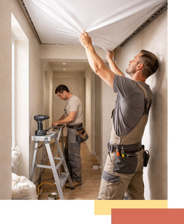 Монтаж натяжного потолка в прихожей в Коркино