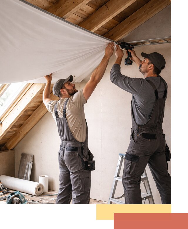 Монтаж натяжного потолка в мансарде в Коркино