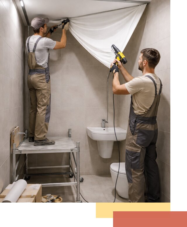 Монтаж натяжного потолка в санузле в Коркино