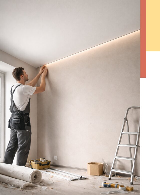 Теневые натяжные потолки в Коркино от 8512 руб. под ключ | ОТДЕЛОЧНИК-Крк