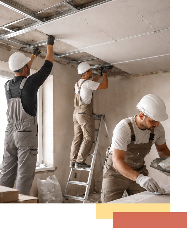 Одноуровневый потолок из гипсокартона в Коркино — монтаж и отделка