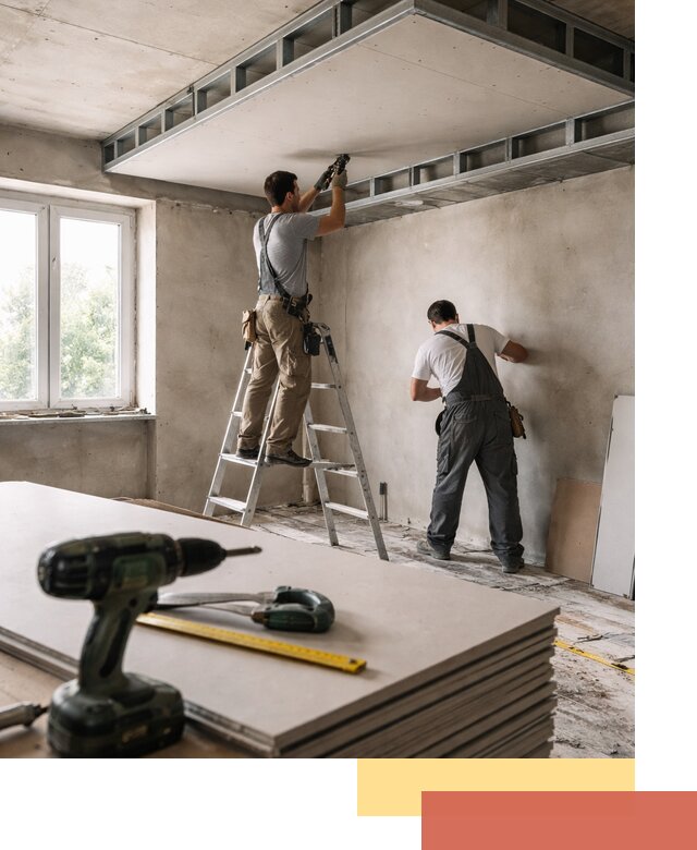 Двухуровневый потолок из гипсокартона в Коркино