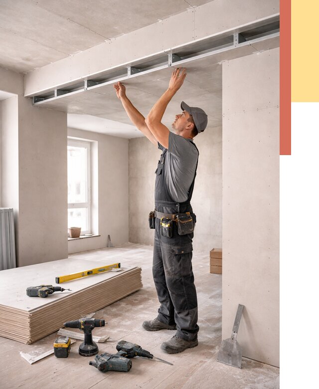 Потолок из гипсокартона с нишей в Коркино от 1298 руб. под ключ | ОТДЕЛОЧНИК-Крк