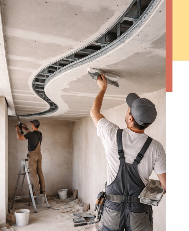 Криволинейный потолок из гипсокартона в Коркино от 2180 руб./м2 | ОТДЕЛОЧНИК-Крк