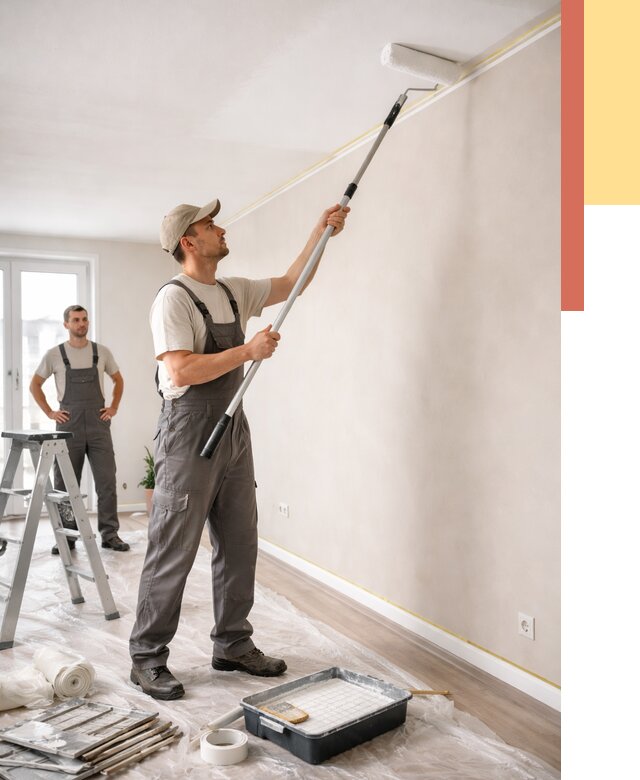 Покраска потолка из гипсокартона в Коркино от 4671 руб./м2 — услуги под ключ | ОТДЕЛОЧНИК-Крк