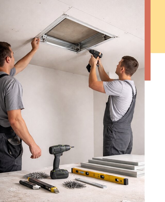 Установка люка в потолок ГКЛ в Коркино от 2595 руб. под ключ | ОТДЕЛОЧНИК-Крк