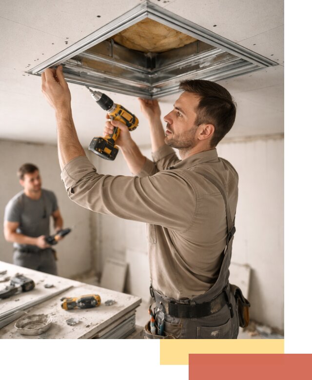 Монтаж люка в потолок из ГКЛ в Коркино