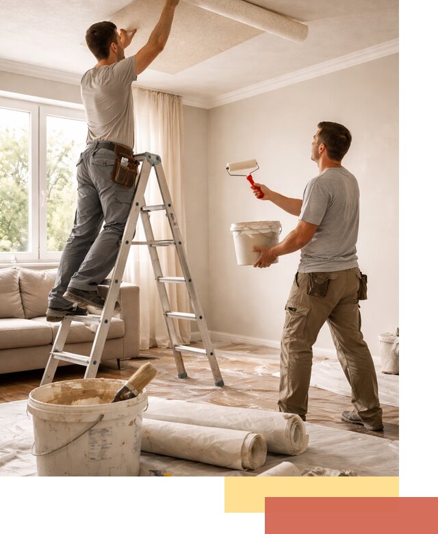 Поклейка обоев на потолок в Коркино — качественно и быстро