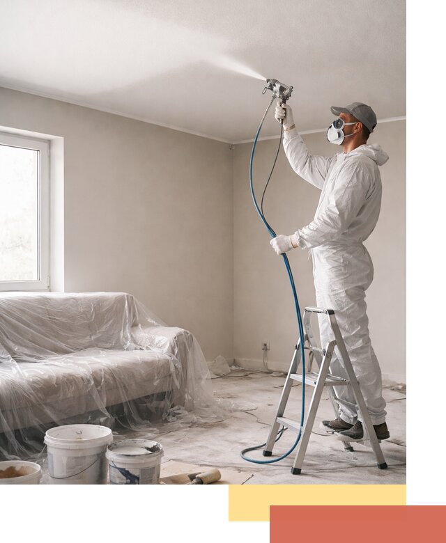 Покраска потолка краскопультом в Коркино быстро и качественно