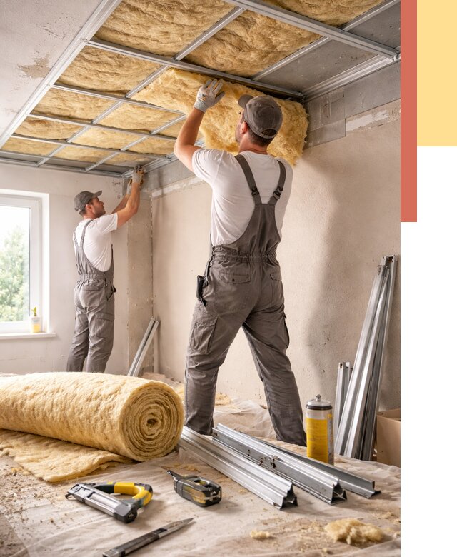 Утепление потолка в Коркино от 7474 руб/м2 — недорого, быстро, под ключ | ОТДЕЛОЧНИК-Крк