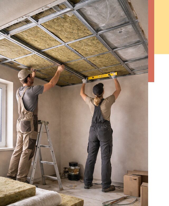 Шумоизоляция потолка в Коркино от 1298 руб. под ключ — услуги ОТДЕЛОЧНИК-Крк