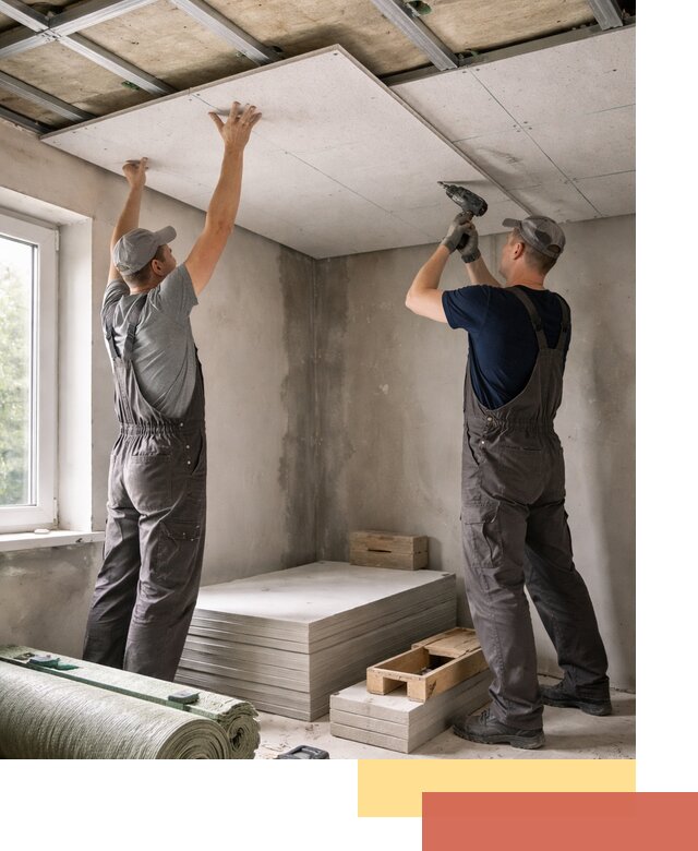 Шумоизоляция потолка панелями ЗИПС в Коркино